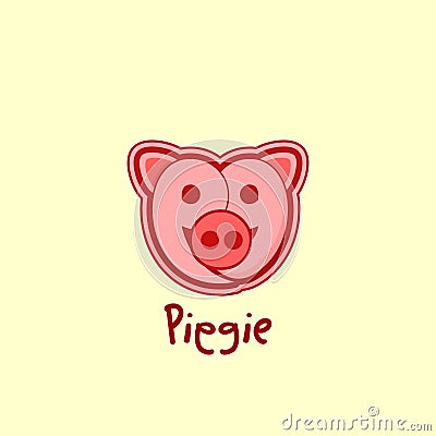 Typography for Piggie Vector Illustration