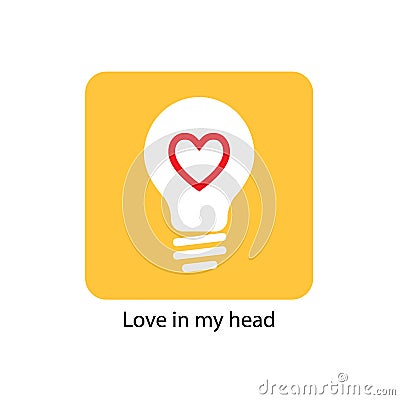 Typography slogan. Icon - light bulb with a heart. Vector illustration Vector Illustration