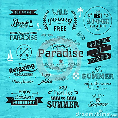 Typography Summer Holiday Badge Vector Design Vector Illustration