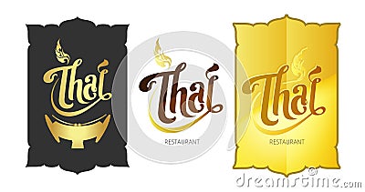 Typography `Thai` concept logo. - Vector. Vector Illustration