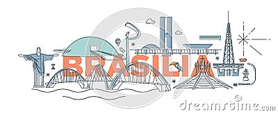 Typography word `Brasilia` branding technology concept. Editorial Stock Photo
