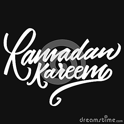 Typography of a word Ramadan Kareem. Cartoon Illustration