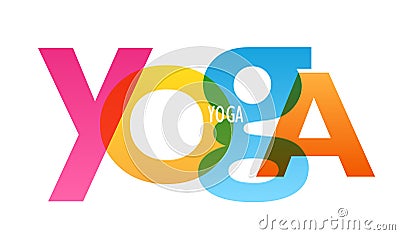 YOGA colorful typography banner Stock Photo