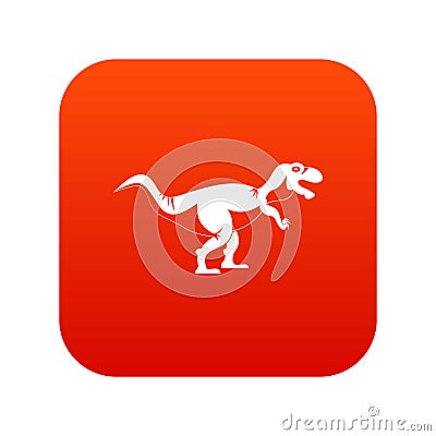 Tyrannosaur dinosaur icon digital red Vector Illustration