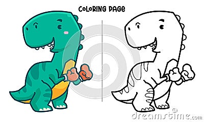 Tyrannosaurus The Boxer Coloring Page Stock Photo