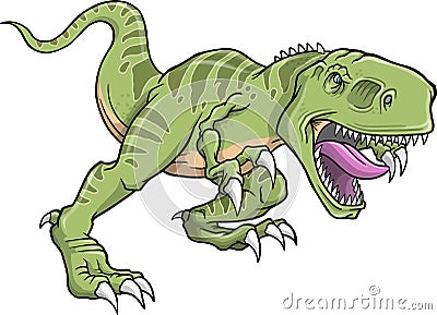 Tyrannosaurus Dinosaur Vector Vector Illustration