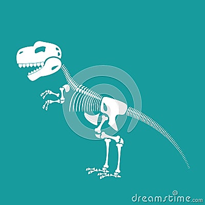 Tyrannosaurus face. Angry dinosaur head. T-Rex front Vector Illustration