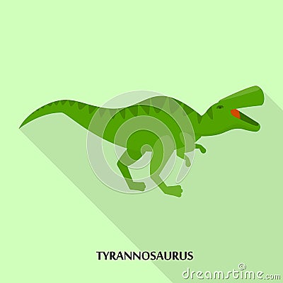 Tyrannosaurus icon, flat style Vector Illustration