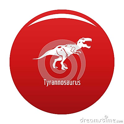 Tyrannosaurus icon vector red Vector Illustration