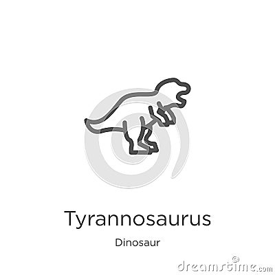 tyrannosaurus icon vector from dinosaur collection. Thin line tyrannosaurus outline icon vector illustration. Outline, thin line Vector Illustration