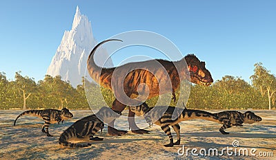 Cretaceous Tyrannosaurus Mother Stock Photo