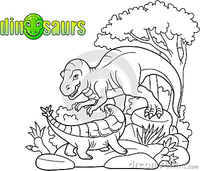 Tyrannosaurus ready to attack Vector Illustration