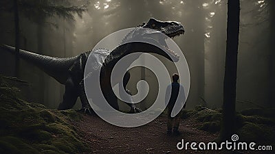 As I glimpsed the vicious dinosaur, I felt a wave of emotion that transported me to another time and extreme danger Stock Photo