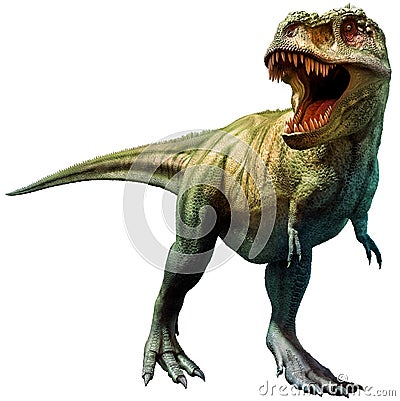 Tyrannosaurus rex dinosaur from the Cretaceous era 3D illustration Cartoon Illustration