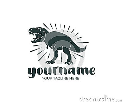 Tyrannosaurus rex and dinosaur, prehistoric animal, logo design. Beast, animal, wildlife and nature, vector design Vector Illustration