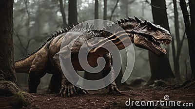 tyrannosaurus rex dinosaur _He was a vicious dinosaur, and he knew it. He had everything he wanted_ a mouth full of teeth Stock Photo