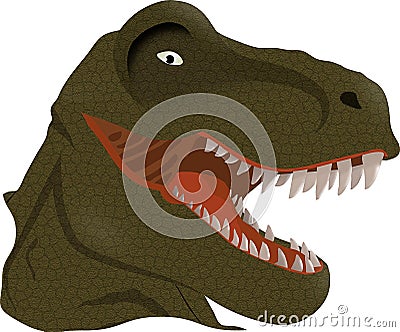 Tyrannosaurus Rex Head Illustration Vector Stock Photo