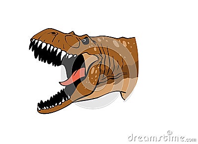 Tyrannosaurus rex head roaring ready to attack logo or symbol can be done with this illustration Vector Illustration