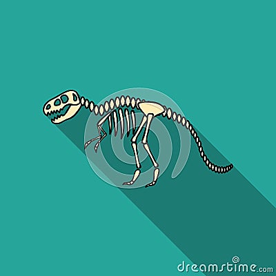 Tyrannosaurus rex icon in flat style on white background. Museum symbol stock vector illustration. Vector Illustration