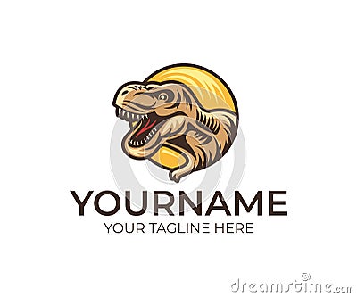 Tyrannosaurus Rex, logo design. Dinosaur, animals, wildlife and nature, vector design Vector Illustration
