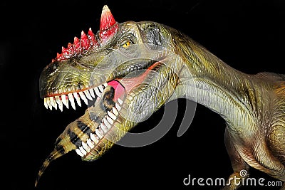 Tyrannosaurus rex eat another dinosaur Stock Photo