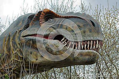 Tyrannosaurus Rex. Prehistoric predator animal. Reptile. Nature habitat background Stock Photo