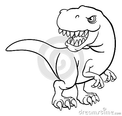 Tyrannosaurus T Rex Dinosaur Cartoon Character Vector Illustration