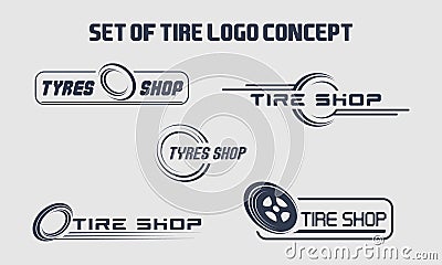 Tyre Business Branding, tyre logo shop icons, tire icons, car tire simple icons Vector Illustration