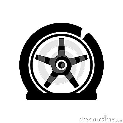 Tyre damage black glyph icon Vector Illustration