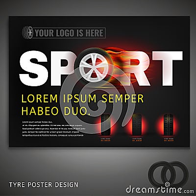 Tyre Poster Image Vector Illustration