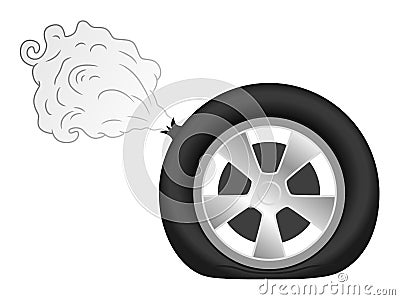 Tyre puncture Vector Illustration
