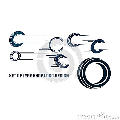 Tyre Shop Logo Design - Tyre Business Branding, tyre logo shop icons, tire icons, car tire simple icons Vector Illustration
