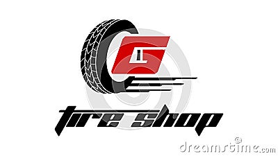 Tyre shop logo design Stock Photo