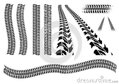 Tyre track collection Vector Illustration