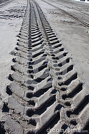 Tyre Tracks Stock Photo