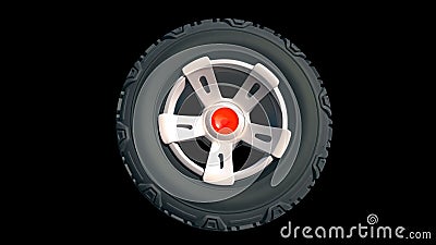 Tyre wheels 3D render Stock Photo