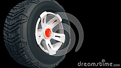 Tyre wheels 3D render Stock Photo