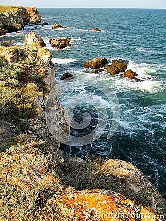 Tyulenovo is famous for its unique beach and caves, fresh air and its unique nature. Stock Photo