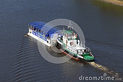 Views of the river Tour and water cafe in Tyumen Editorial Stock Photo