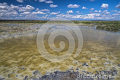 on the brine lake Tyva Stock Photo