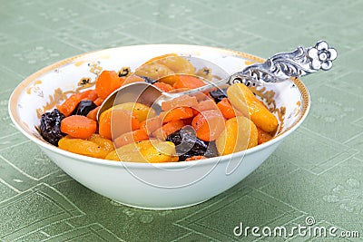 Tzimmes, tsimmes, stewed sweet carrots with dried fruit Stock Photo