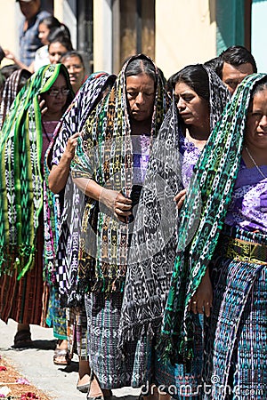 Tzutujil Mayan women in traditional dress Editorial Stock Photo