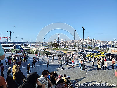 Türkiye Istanbul Eminönü Square people. Editorial Stock Photo