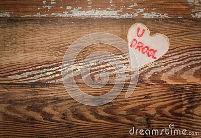 U Drool Heart Cookie Stock Photo