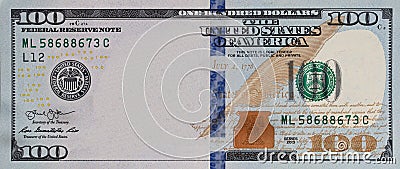 U.S. 100 dollar border with empty middle area Stock Photo