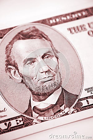 U.S. five dollars Stock Photo