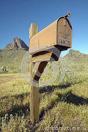 U.S. Mailbox in the desert Editorial Stock Photo