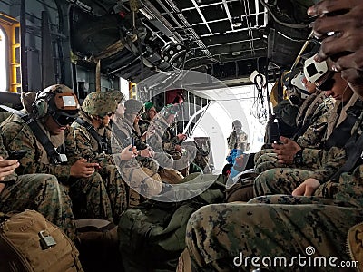 U.S. Marine Deployment with U.S. Corpsman Editorial Stock Photo