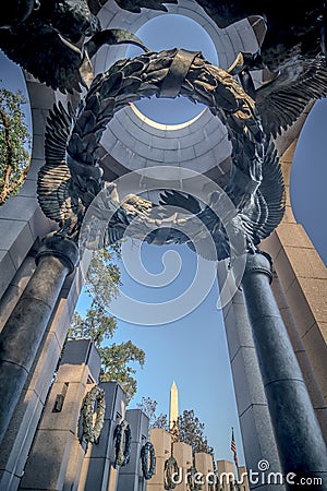 The U.S. National World War II Memorial in Washington DC, USA. I Editorial Stock Photo