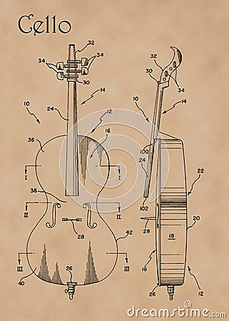 Patent Diagram for Cello Stock Photo